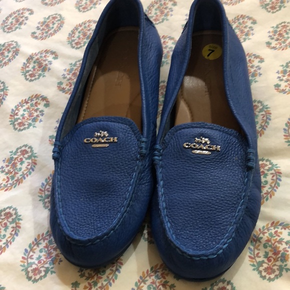 Coach Marley Lock Up Leather Driving Loafer Shoe In Blue Sz 7.5 EUC - Picture 2 of 8